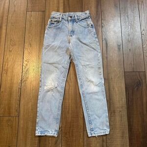 Vintage Lee high waisted light‎ wash mom jeans size youth 8 slim
